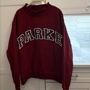 Parke Varsity Mockneck Maroon/Forest L XL